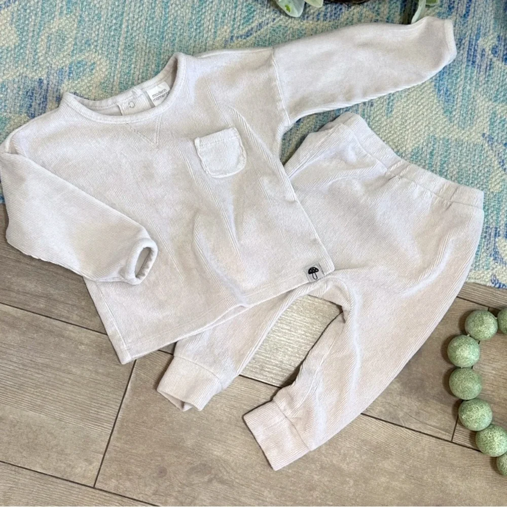 Modern Moments by Gerber Baby Boy Long Sleeve Velour Top & Pant Outfit Set